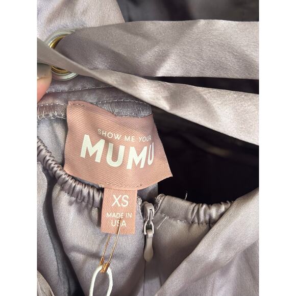 Show Me Your Mumu Clarissa Corset Dress in Dusty Purple Luxe Satin XS NWT - Picture 6 of 8